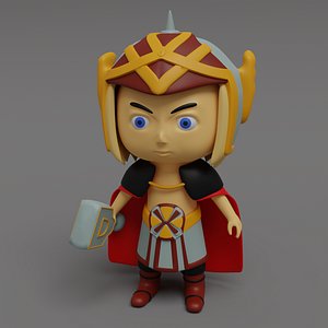3D Cute Thor Character NPC