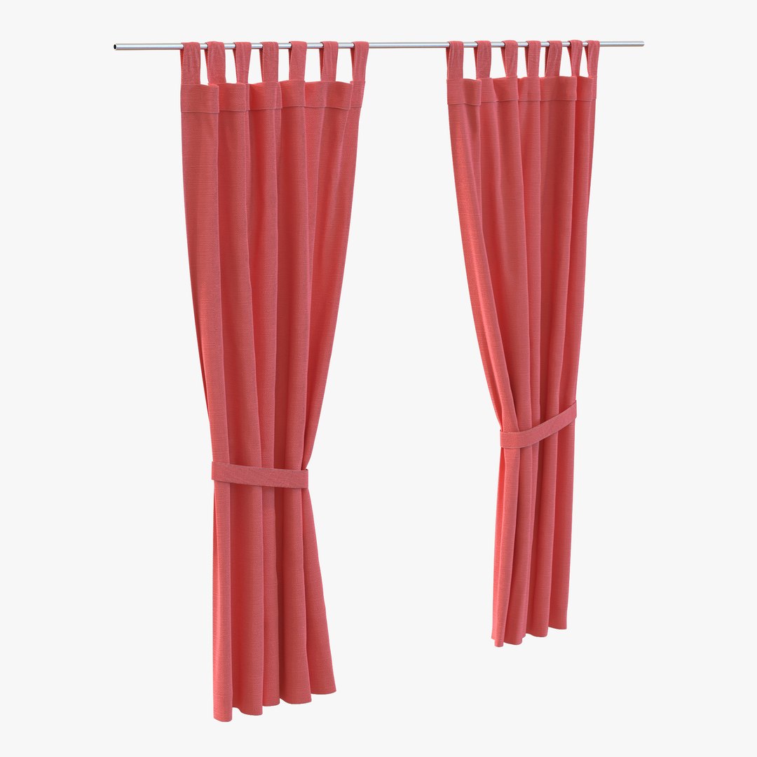 Curtain Red 3D model preview