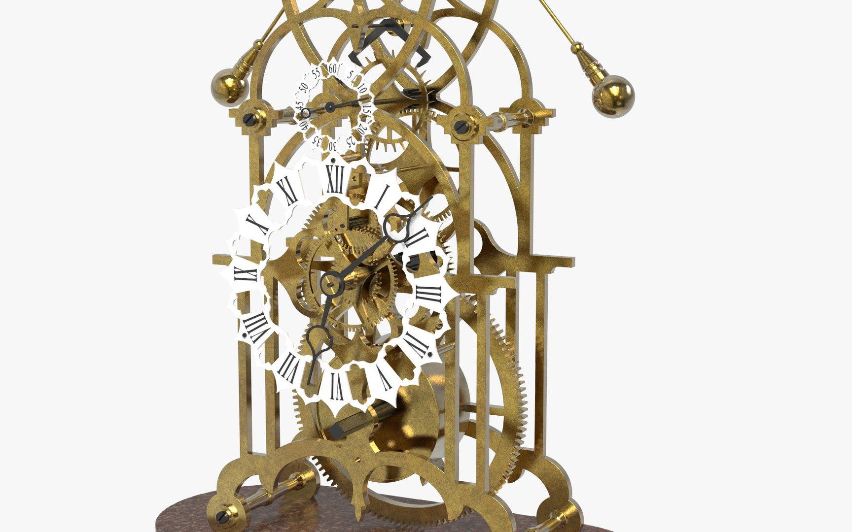 3D Model Victorian Mantel Skeleton Clock - TurboSquid 2229413