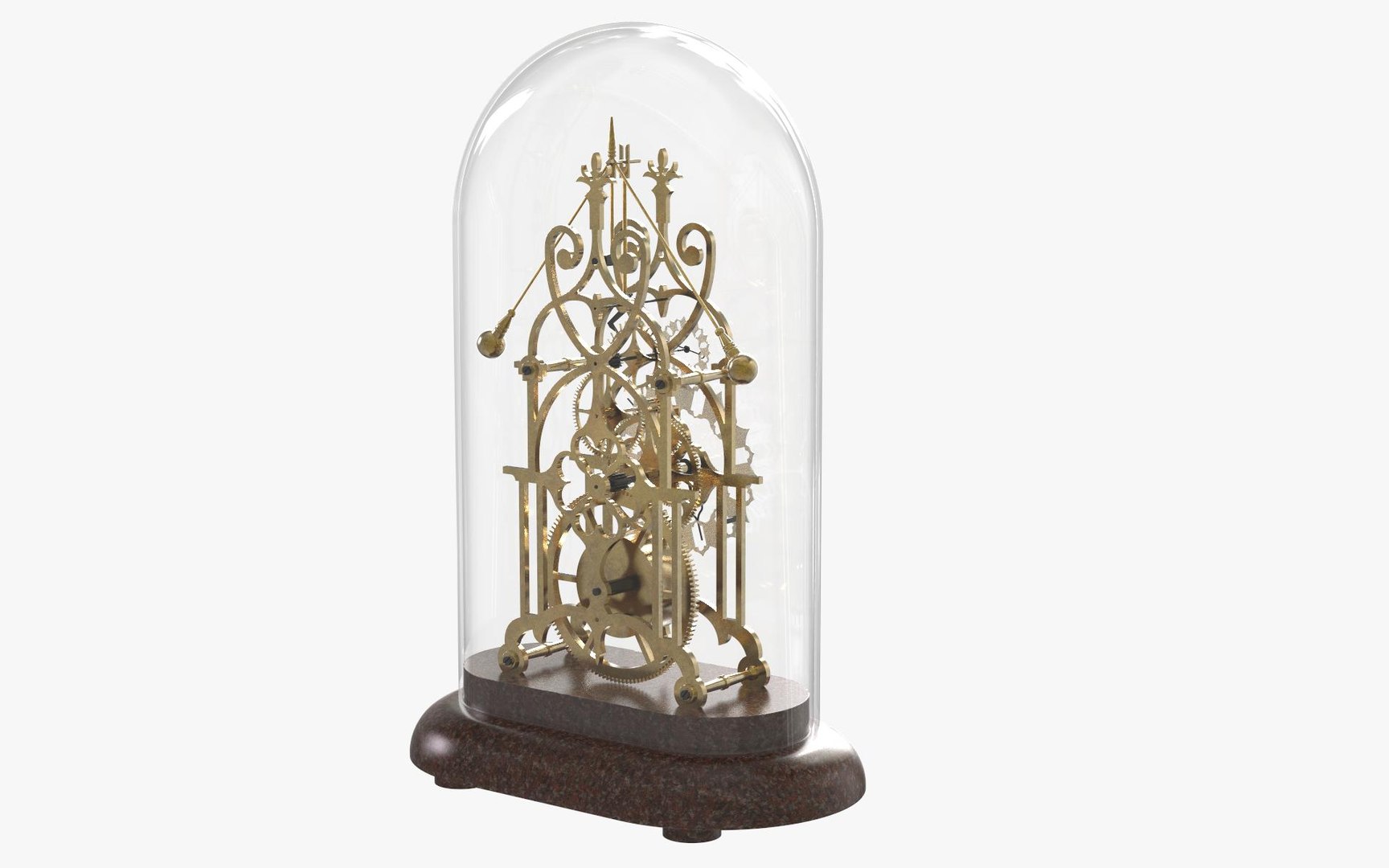 3D Model Victorian Mantel Skeleton Clock - TurboSquid 2229413