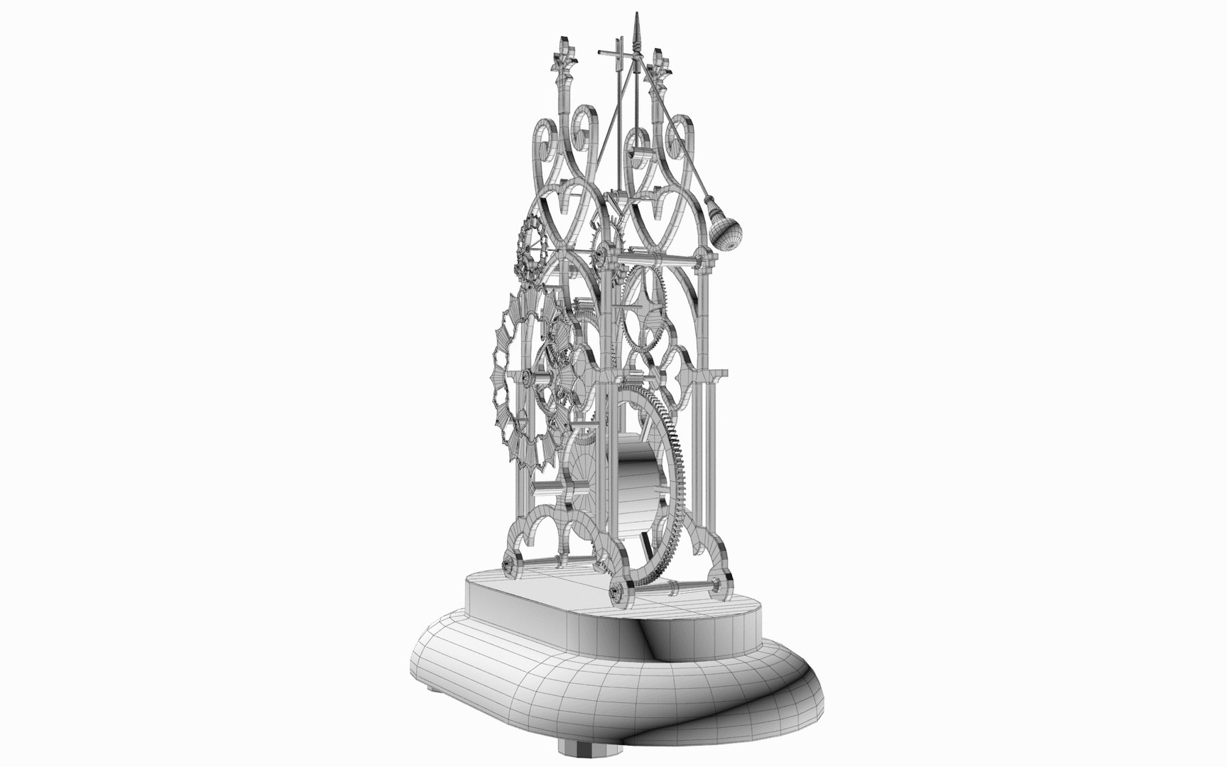 3D Model Victorian Mantel Skeleton Clock - TurboSquid 2229413