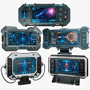 3D Sci-Fi Monitor Panel model