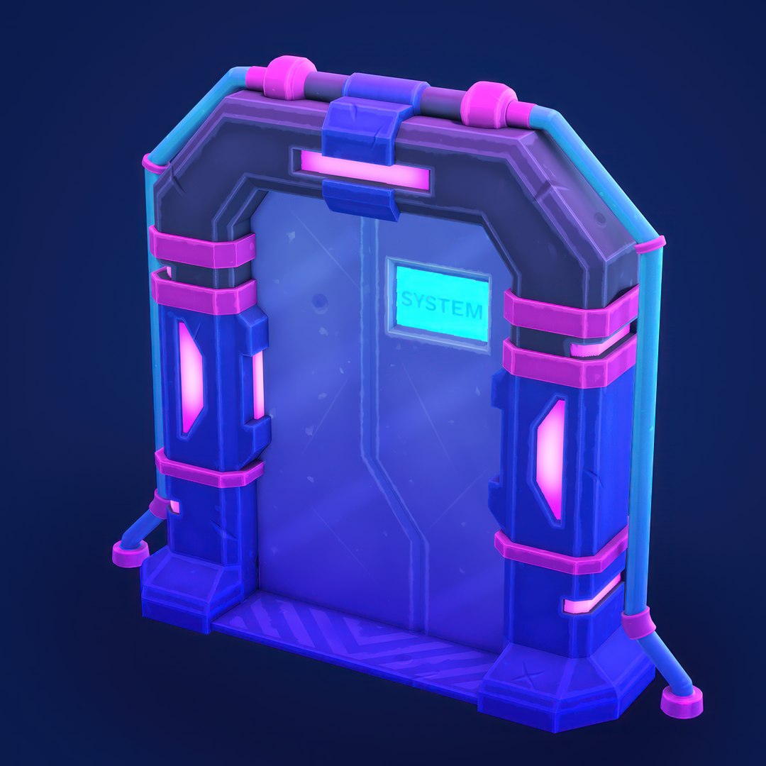3D Model Stylized Hand-Painted SCI FI DOOR Game Asset - TurboSquid 2133247