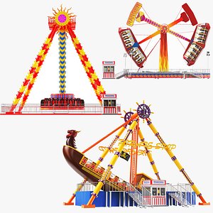 Detailed Amusement Pendulum Rides Collection