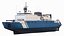 Icebreaking Research Ship with Flight Deck Blue White 3D model