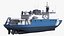 Icebreaking Research Ship with Flight Deck Blue White 3D model