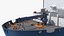 Icebreaking Research Ship with Flight Deck Blue White 3D model