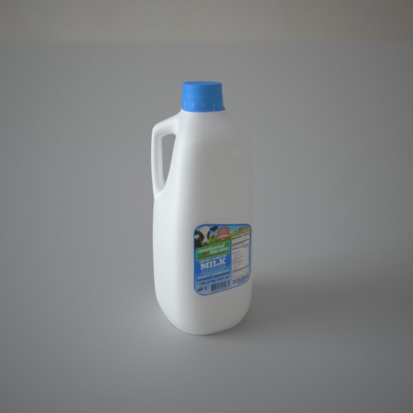 obj plastic half milk bottle