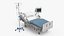 3D Patient Monitor with Hospital Bed and Infusion Pole