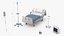 3D Patient Monitor with Hospital Bed and Infusion Pole