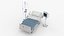 3D Patient Monitor with Hospital Bed and Infusion Pole