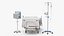 3D Patient Monitor with Hospital Bed and Infusion Pole
