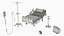 3D Patient Monitor with Hospital Bed and Infusion Pole