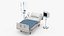 3D Patient Monitor with Hospital Bed and Infusion Pole