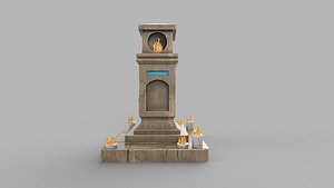 3D stylized tomb stone