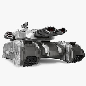 Futuristic Heavy Tank Winter Khaki 3D