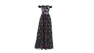woman black gown 3D model