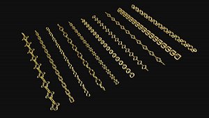 Set of ten chains 3D model