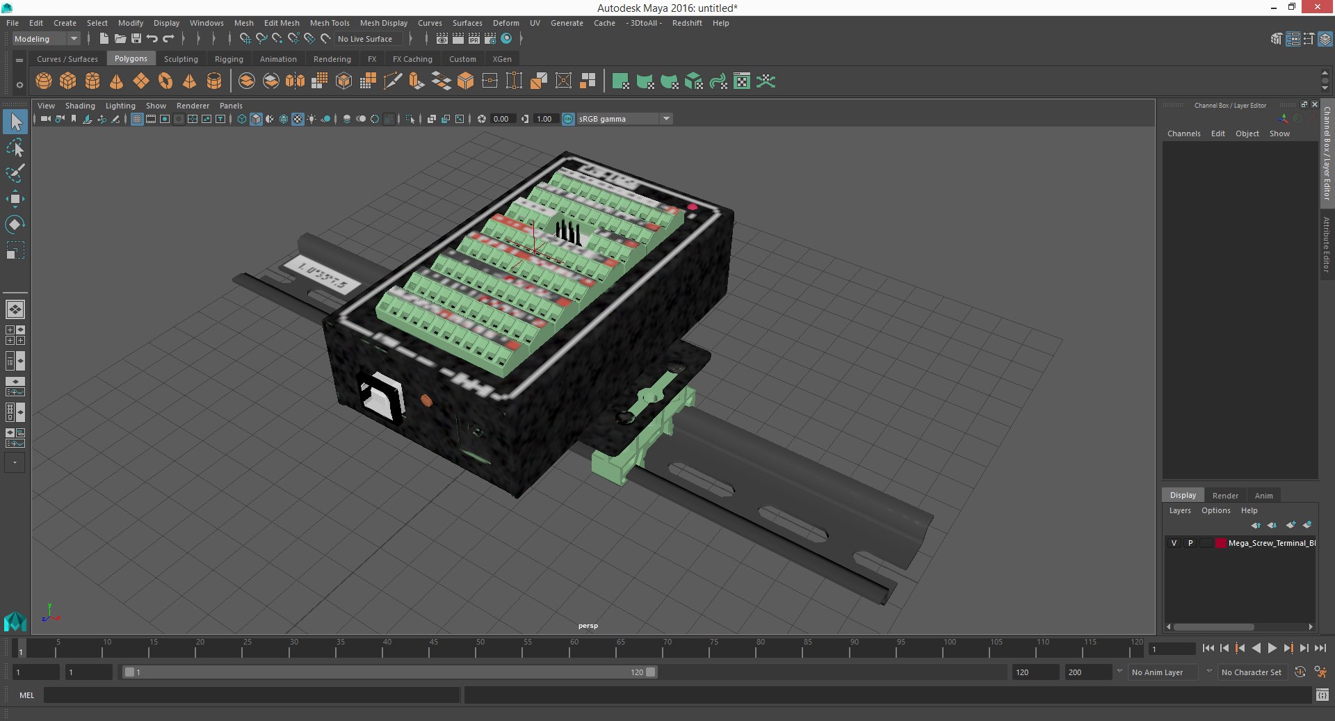 3D Mega Screw Terminal Block Din Rail - TurboSquid 1894103