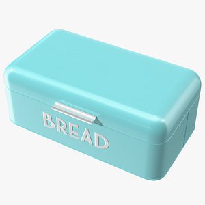 3D model Metal Bread Bin Blue