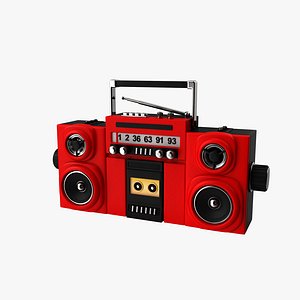 3D model Radio Teyp Cartoon Red