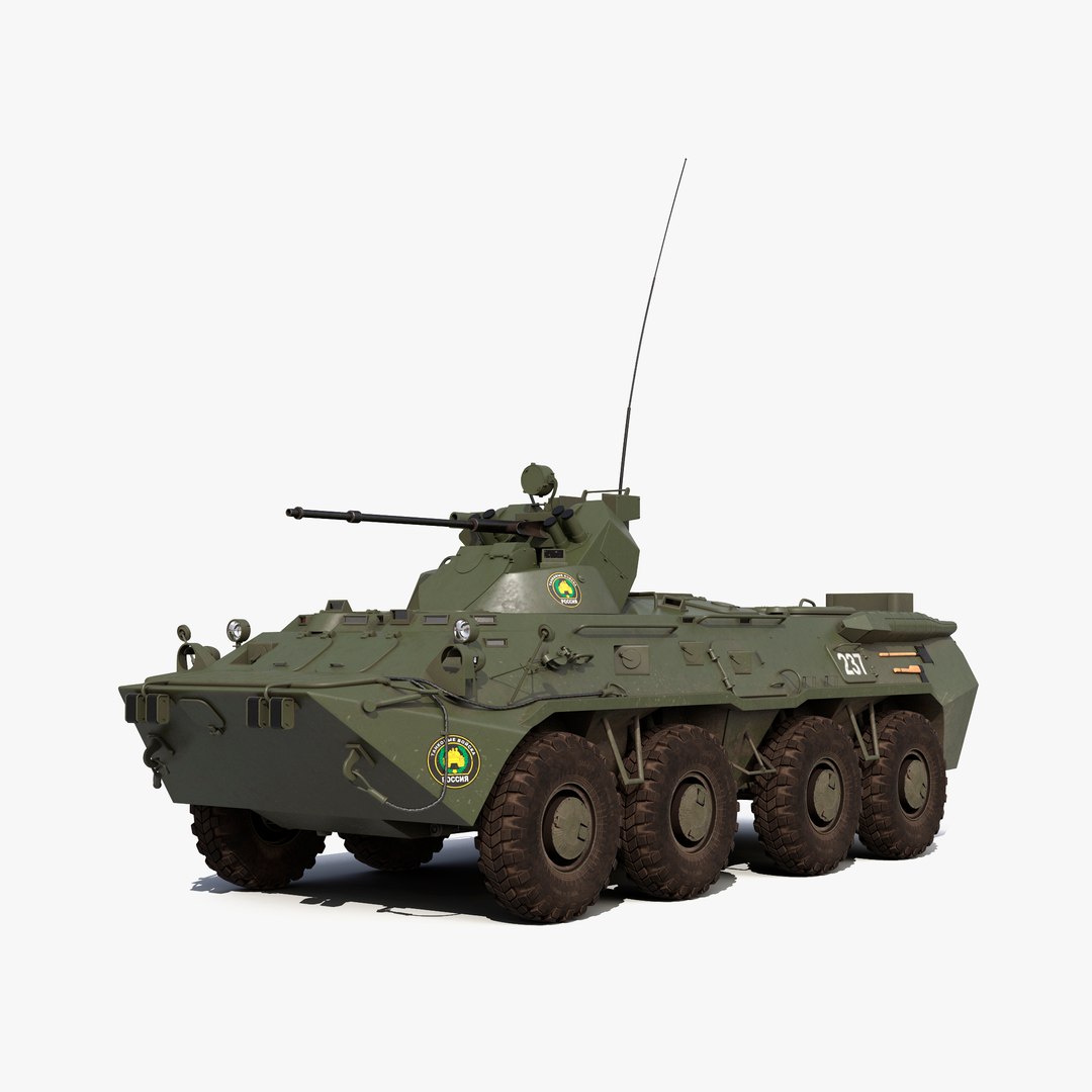 Amphibious Armoured Personnel Carrier BTR 80A 3D Model preview