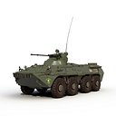 Amphibious Armoured Personnel Carrier BTR 80A 3D Model