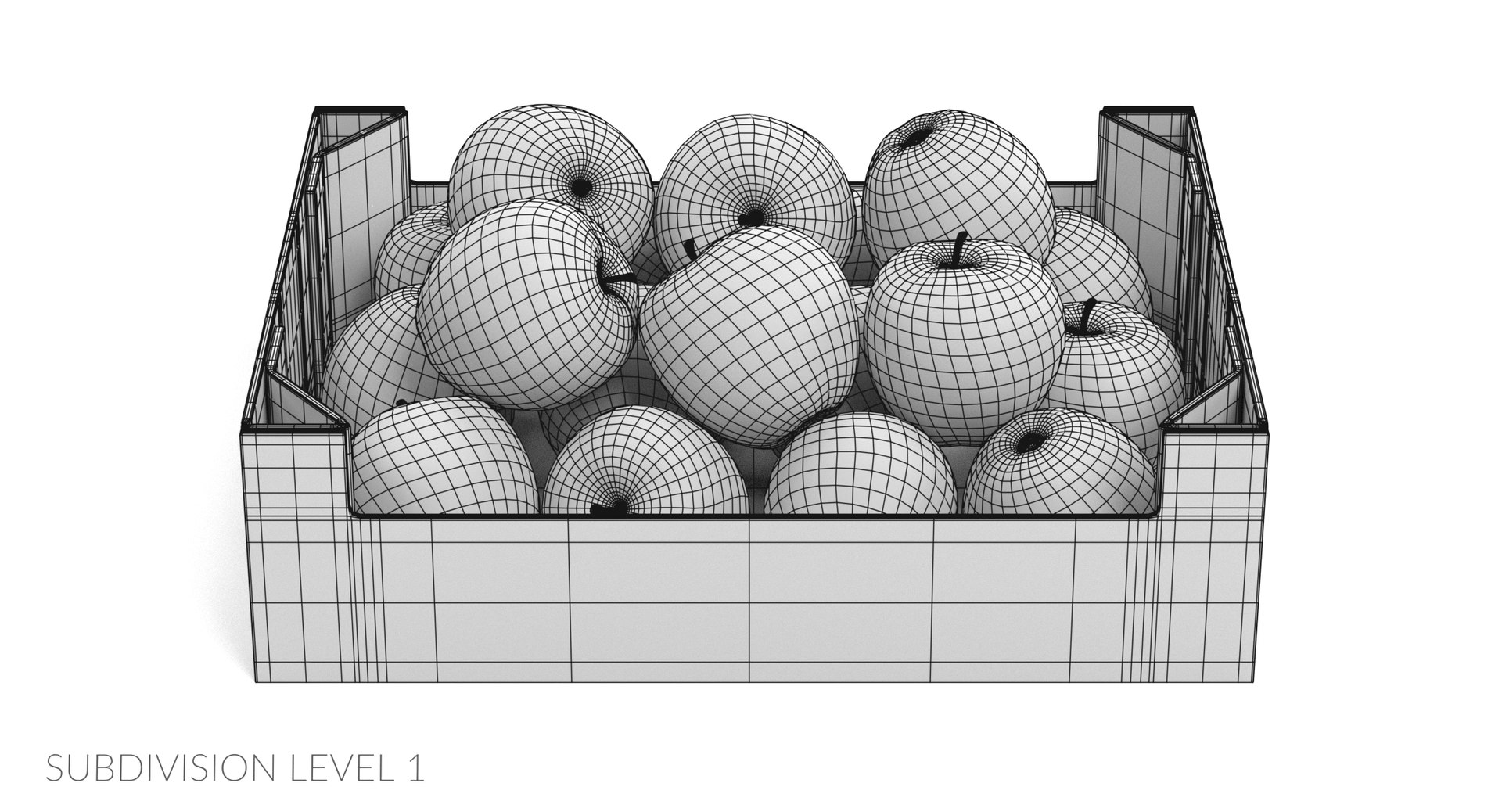 Apples Box 3D Model - TurboSquid 1405402