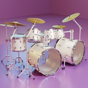 Double Bass Drum Kit Clear Head 3D