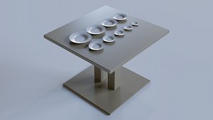 white deep plate presentation 3D model
