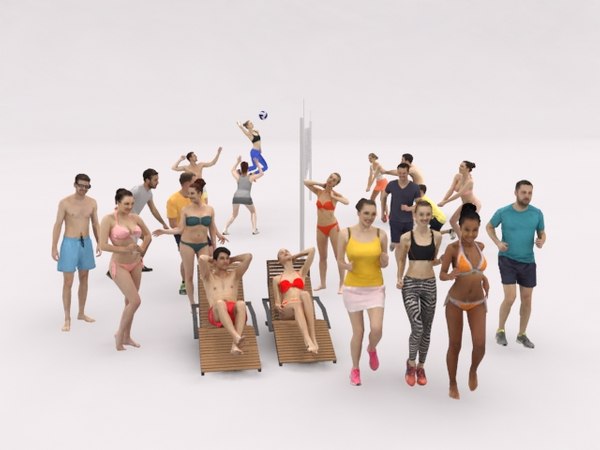 3D scanned characters people casual model