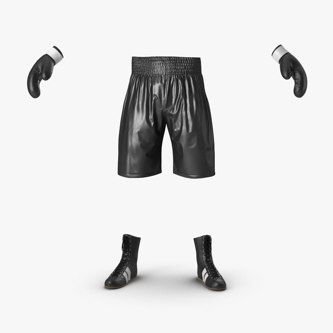 Boxing Gear Black 2 3D model preview