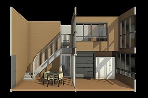 3D Double space apartment room by REVIT 25R14 model