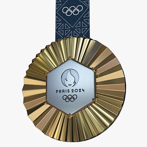 3D Paris 2024 Olympics Gold Medal