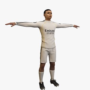 Rigged Football Player 3D Model model
