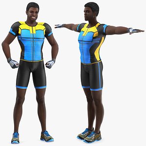 3D african american fitness instructor