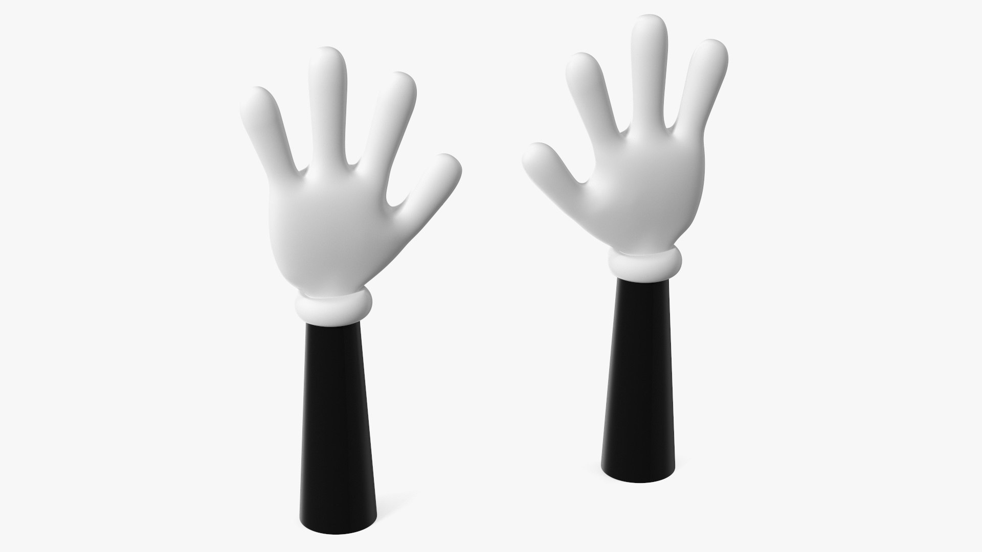 Cartoon Hands in Gloves Rigged for Modo 3D model preview
