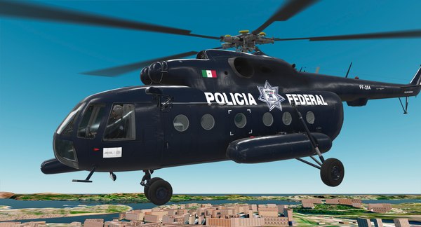 Policía Federal Drones Militares Mexicanos Modelo 3d Mi-17 Policía