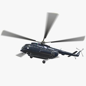 3D mi-17 mexican police animation