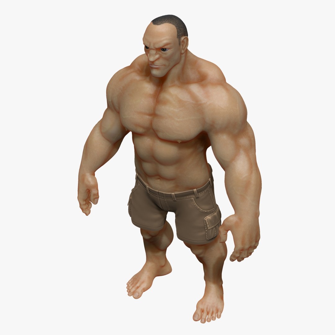 sculpt muscular man zbrush 3d obj