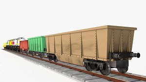 3D model Freight Wagons