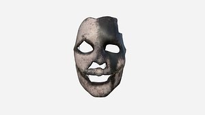 3D Human Skin Terror Mask A10 White Black - Character Costume
