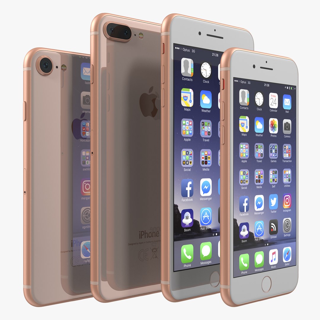 iPhone 8 Gold Collection 3D model preview