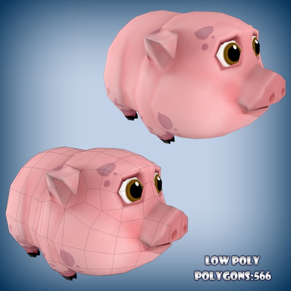 3d model cartoon pig toon