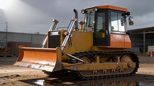 Bulldozer - Industrial Crawler Dozer 3D Model 3D