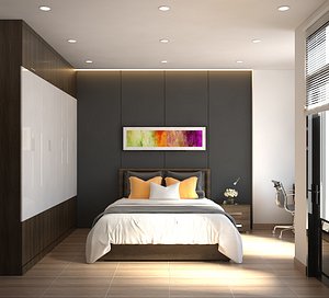 3DS max Model Full Materials + settings Bedroom