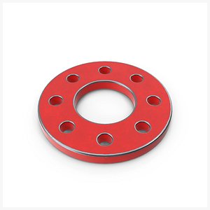3D Round Flange Steel Painted Red V3 PBR model