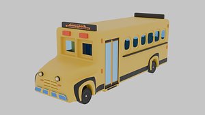 3D Low-Poly School Bus