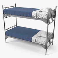 Military Bunk Bed with Blankets