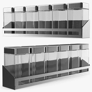 3D Modern Countertop Dispenser with Empty Jars model